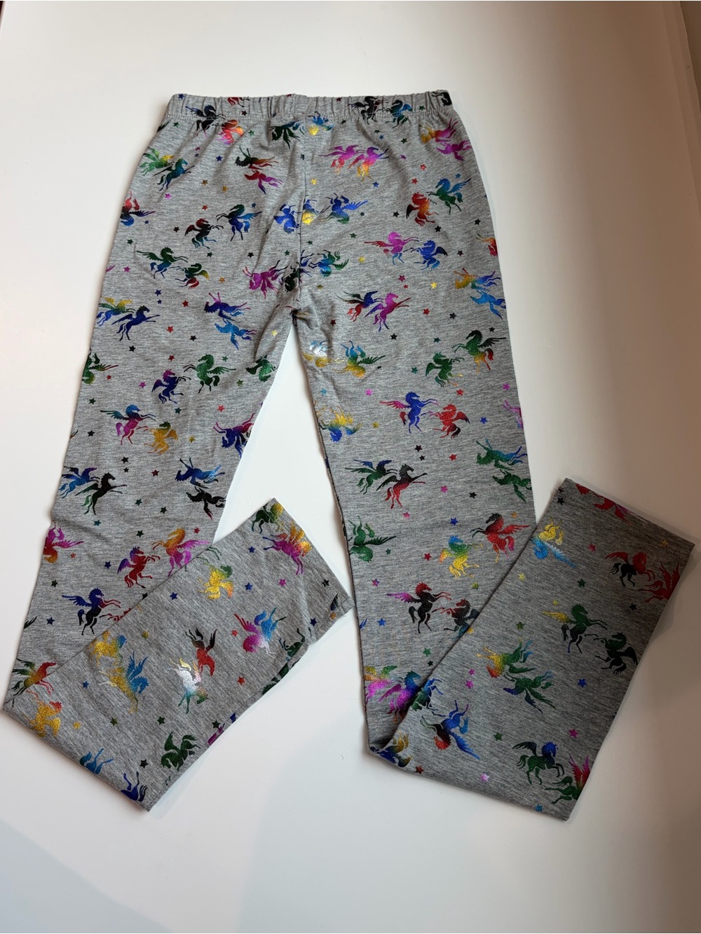 Gap Kids Girls Leggings Pants Rainbow Metallic Unicorn Cotton Stretch Size 8